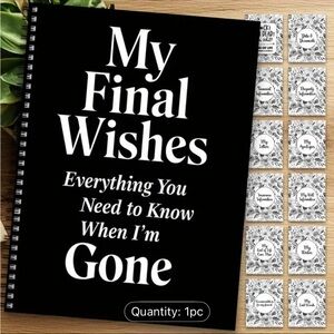 Black and White Final Wishes Notebook